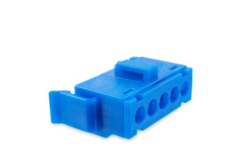 Electrical terminal block on a white isolated background