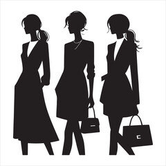 Minimalist Fashion Silhouette - Chic and Timeless Style , black colour vactor 