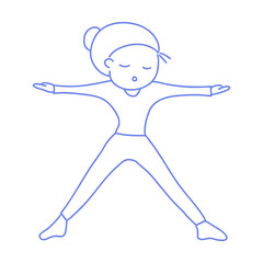 요가와 필라테스의 동작을 하고 있는 여자 일러스트