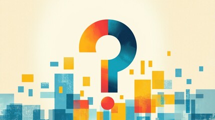 Digital Matrix with Energy Core Question Mark Illustration