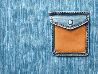 Close-Up Light Denim Jeans Pocket: Detailed Stitching & Texture