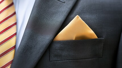 Closed up Elegant Businessman Suit Pocket