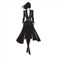 Minimalist Fashion Silhouette - Chic and Timeless Style , black colour vactor 
