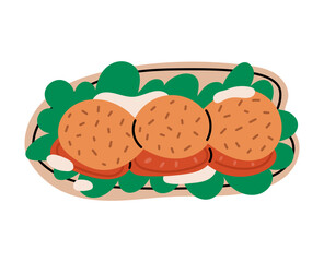 Pita bread with falafel