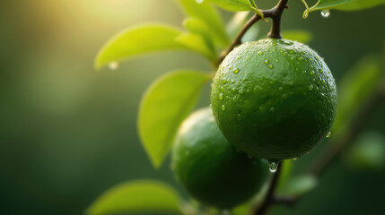 Traditional lime fruit from garden harvest in seasonal collection.