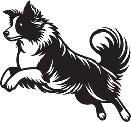 Border Collie Dog Vector – Silhouette 