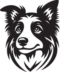 Border Collie Dog Vector – Silhouette 