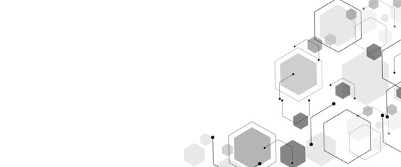 Vector hexagons pattern. Geometric abstract background with simple hexagonal elements. Medical, technology or science design