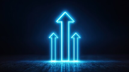 Neon arrows illustrating upward growth and progress