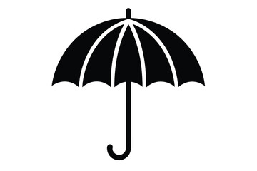 A black umbrella is isolated on white background, ready for rainy days Ai Generated