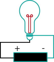 Electric Bulb with Battery PNG – Portable Lighting Concept Showing Battery-Powered Light Bulb for Backup Energy, Emergency Power, and Off-Grid Use on Transparent Background
