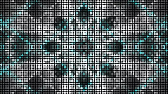 Seamless Loop of Flashing LED Dots in a Kaleidoscopic Pattern