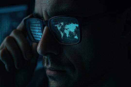 Cybersecurity expert analyzing data.