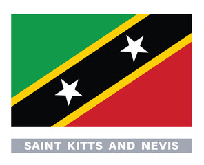 Flag of saint kitts and nevis. Flag icon. Standard colors. Standard size. Rectangular flag.