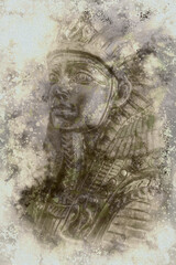 peinture masque égyptien, PNG fond transparent