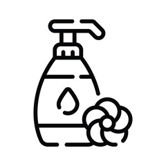 An editable outline icon of liquid soap bottle
