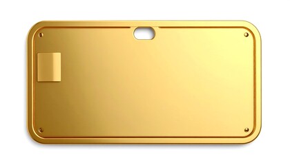 Golden rectangular tag with embossed details