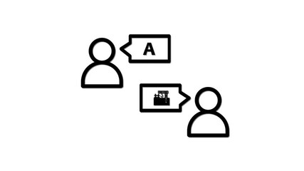 Language Learning translate Line Icon animation. Mastering Language Learning, Multilingual Communication Skills, Multilingual language translation technology concept animation .