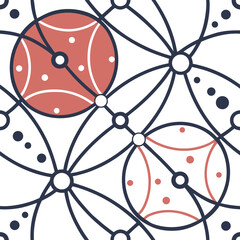 Delicate cherry blossom branches with buds and flowers in a seamless pattern