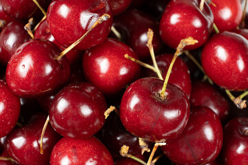 Macro Texture of Unwashed Sweet Cherry with Dust Particles.