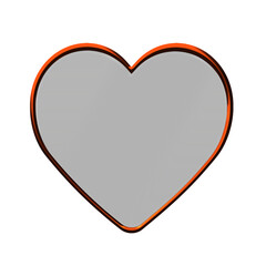 Minimalist Heart-shaped Mirror with brown Border