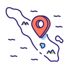 This Sumatera island icon is suitable for Indonesia Independence Day, etc