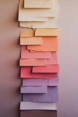 Elegantly Stacked Palette of Handmade Papers Displaying Nuanced Color Gradations