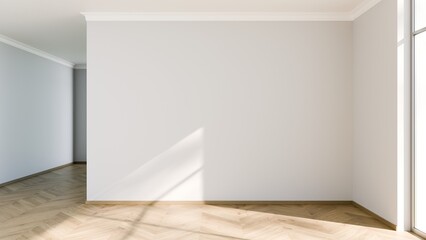 A bright and spacious empty room features large windows allowing natural light to flood in. The...