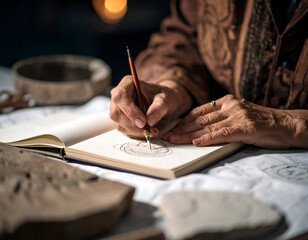 Detailed Study of Stone Tool Marks Under Studio Lamps