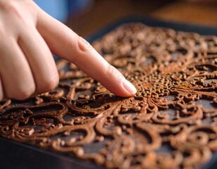 Extreme Close-Up of Rusty Filigree Metal Design with Cascading Details