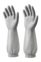 Obraz premium Gloves with extended sleeves and elastic cuffs, made of silicone, designed for deep cleaning tasks in a cottage.