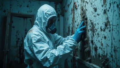 Inspection of biological hazard contamination in a dilapidated building