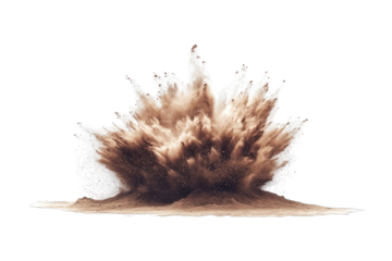 Explosive earth dust eruption