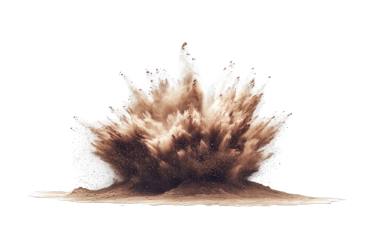 Explosive earth dust eruption