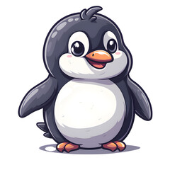 Fototapeta premium Adorable Baby Penguin Cartoon Illustration