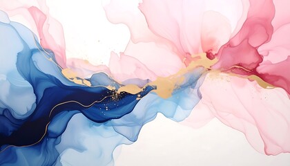 Abstract fluid art with soft color gradients