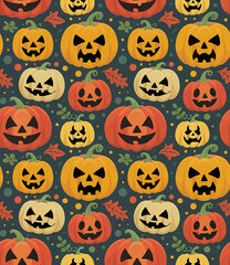 Seamless Halloween pattern generative ai