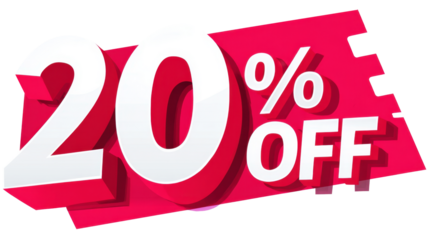 Bright discount sticker showcasing 20 percent off promotion for sales and special offers