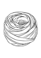 Yarn ball design with subtle swirl lines in minimalistic style  