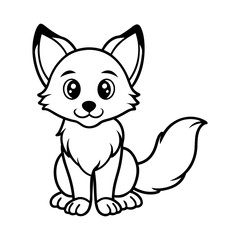 Engaging Cartoon Fox Character - Clean Vector Outline for Interactive Media