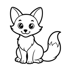 Adorable Baby Fox Sitting - Cute Cartoon Vector Illustration for Children