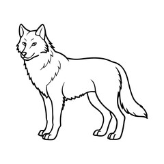 Striking Wolf Profile - Artistic Line Drawing Vector Graphic