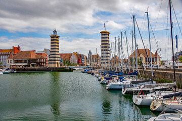 Leuchttürme Deauville, Normandie, Frankreich