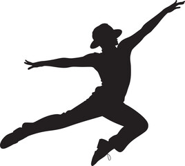 silhouette of a man jumping