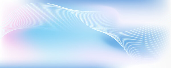 Abstract blue gradient background with shining lines waves. Minimalist background for banner, poster, cover, brochure, flyer, website. modern