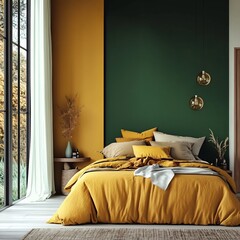 wall bedroom with a bold accent A