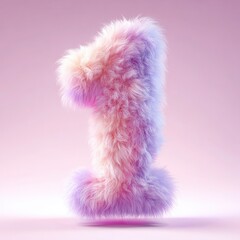 Fototapeta premium A fluffy, three-dimensional number 