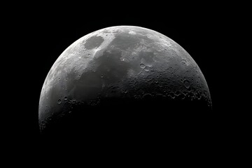 Bright moon with detailed craters illuminating a smooth night surface.