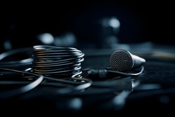 Hidden microphone evokes suspense, secrecy, and the piercing fear of unseen observation.