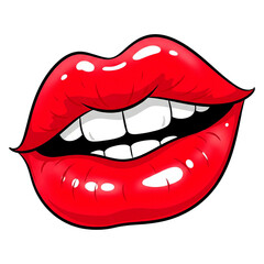 red lips isolated on white background